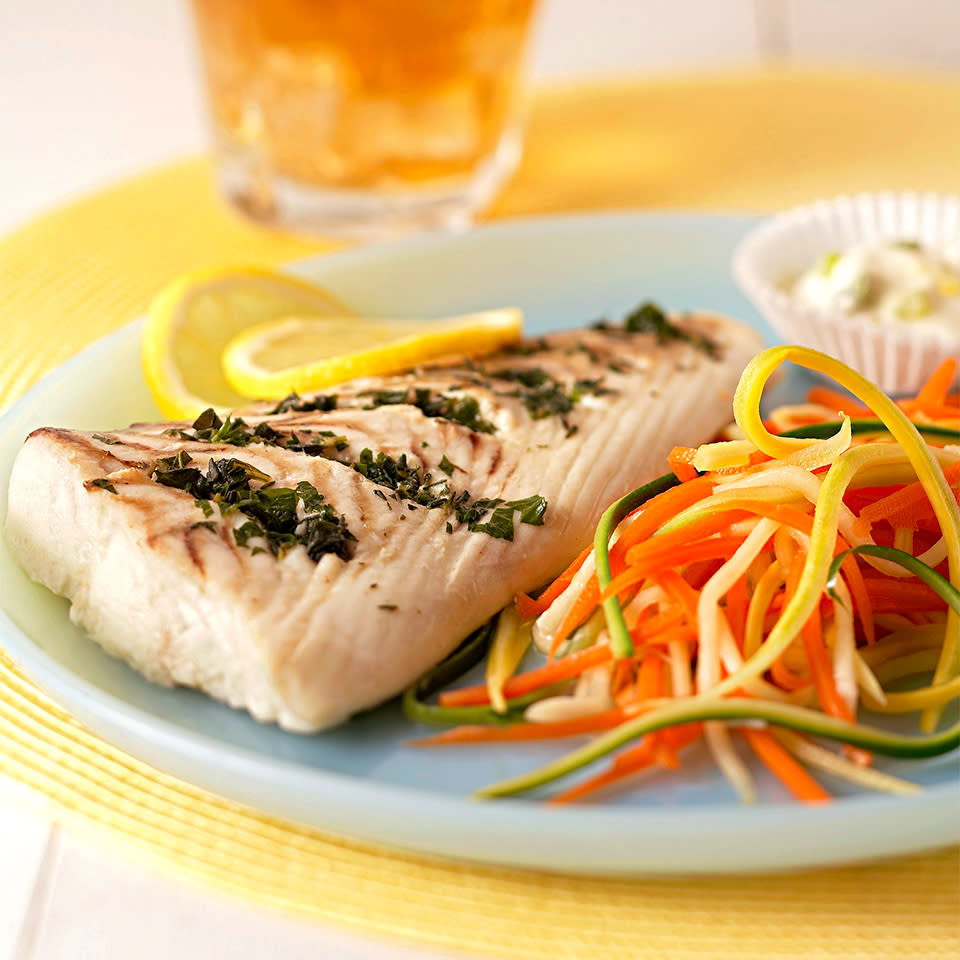 Herbed Fish and Vegetables with Lemon Mayo