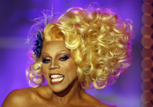 RuPaul during the Season 2 promo shoots<p><a href="https://www.gettyimages.com/detail/566046537" rel="nofollow noopener" target="_blank" data-ylk="slk:Mark Boster/Getty Images;elm:context_link;itc:0;sec:content-canvas" class="link ">Mark Boster/Getty Images</a></p>