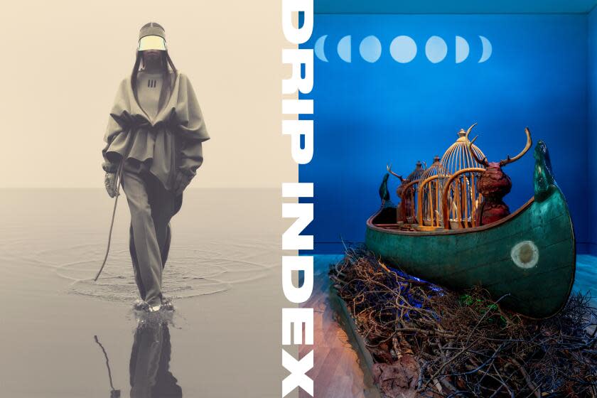 two fashion and art photos side-by-side with the words "Drip Index" running vertical between them