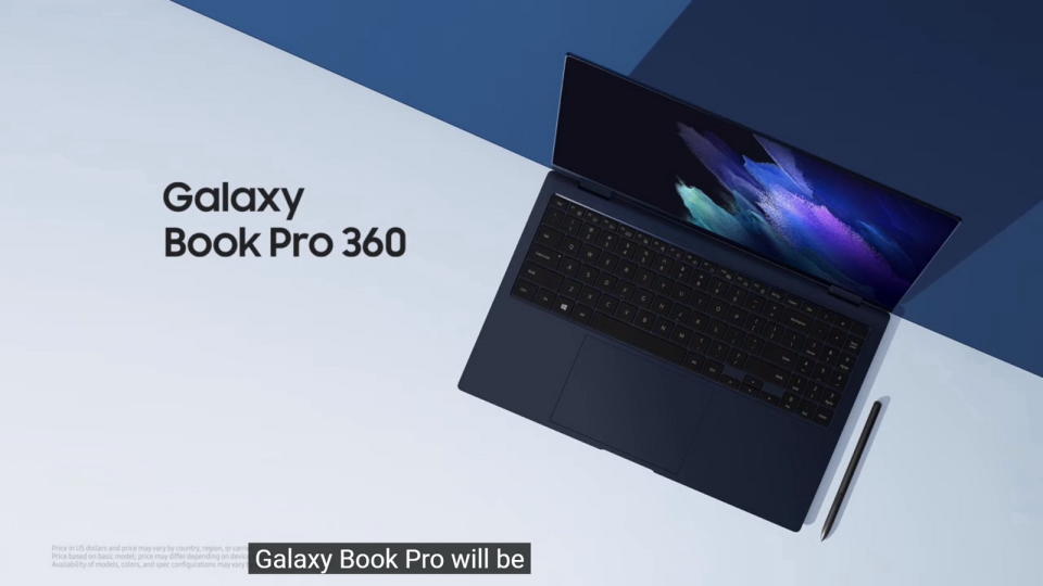 圖／三星發布Galaxy Book Pro系列筆電，首搭Super AMOLED 、11代Intel Core處理器和Intel Iris Xe圖形處理器。