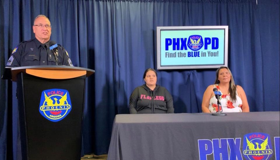 Shannon and Shirley Vivar recounted during a press conference Thursday their experiences from an Oct. 14 crash that spared the lives another family crossing the street at the time.