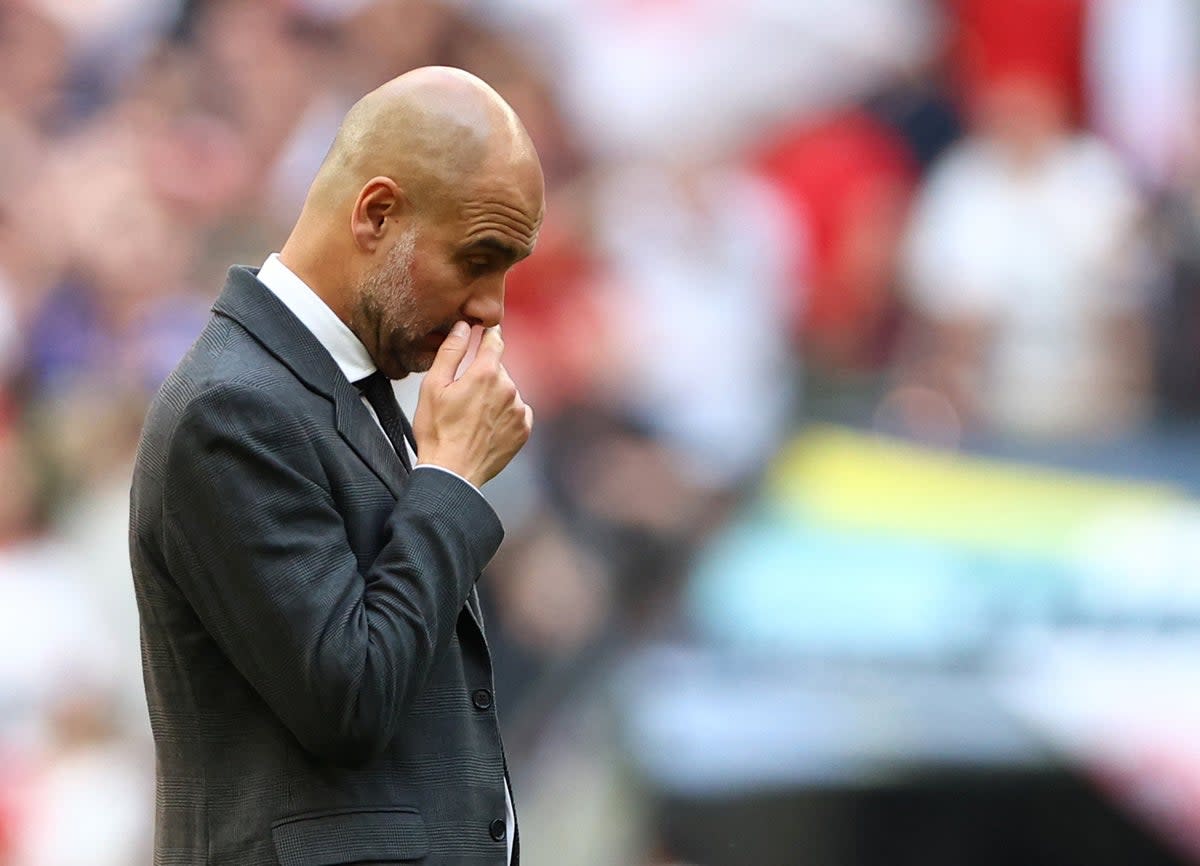 Guardiola shouldered the blame for Man City’s loss (REUTERS)