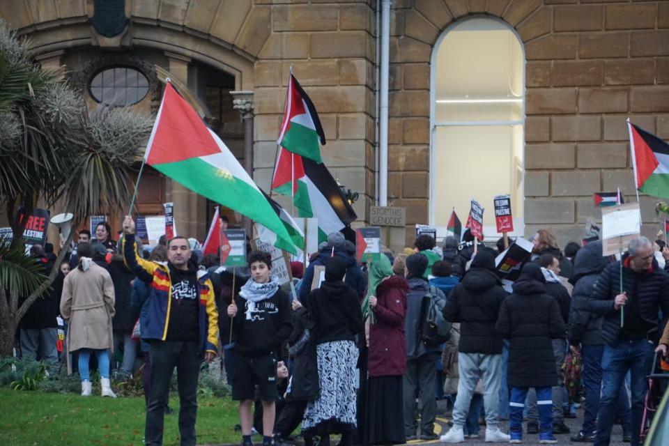 Bournemouth Echo: Image of a separate protest outside the town hall