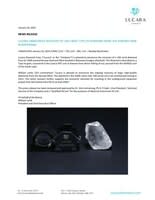 LUCARA ANNOUNCES RECOVERY OF 166 CARAT TYPE IIA DIAMOND FROM THE KAROWE MINE IN BOTSWANA (CNW Group/Lucara Diamond Corp.)