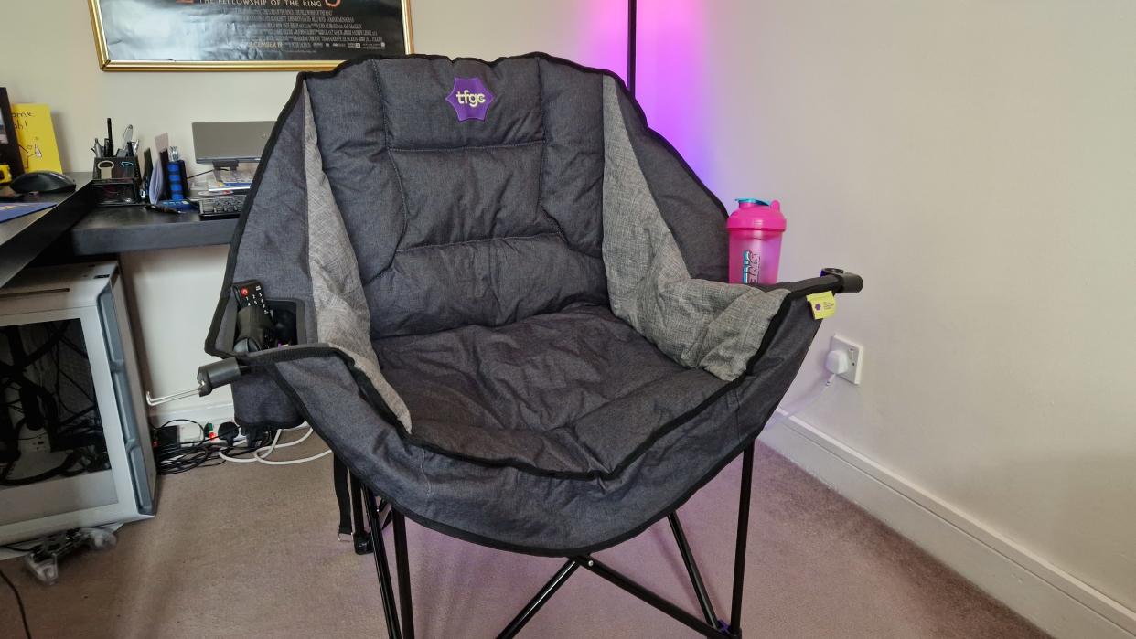  The Foldable Gaming Chair with it's accessories in use 