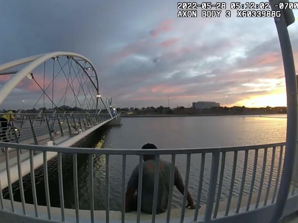 Tempe police body camera footage shows Sean Bickings moments before he jumped into an Arizona lake and drowned.