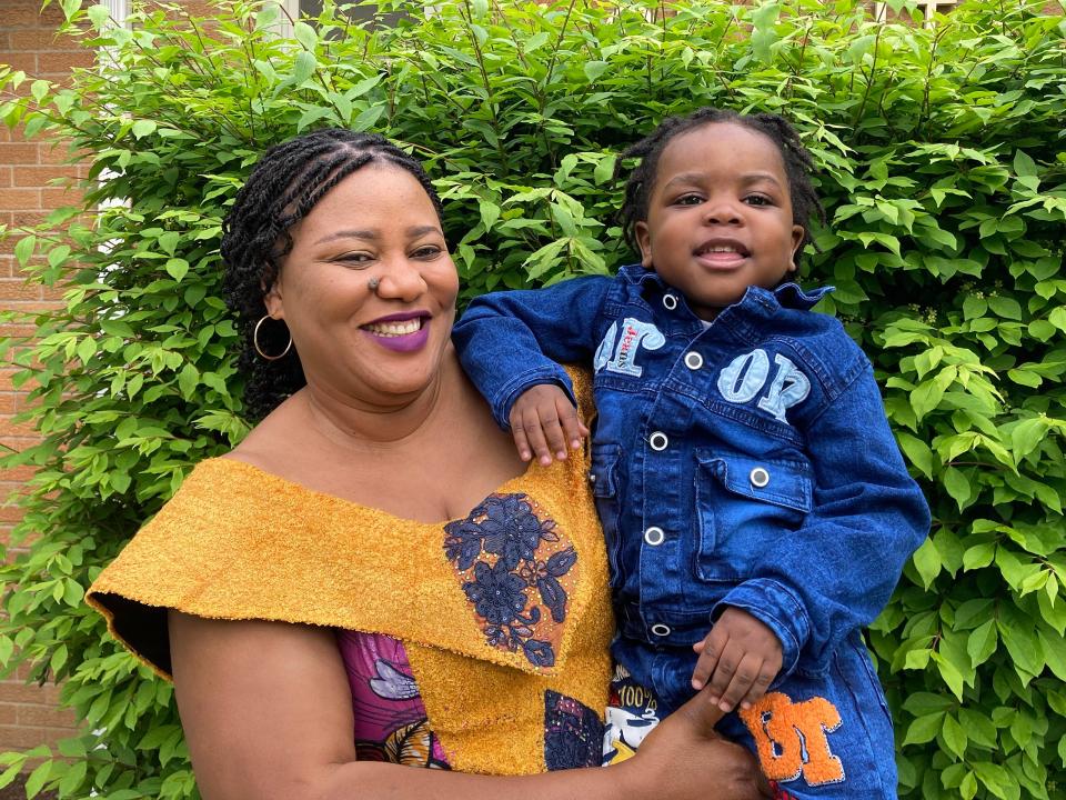 Hortense Kassale, 41, of Erie, is a mother of five boys. Adwin Nsola, 2, is the youngest and the only one born in Erie. Originally from the Democratic Republic of Congo, Kassale says being a mom isn't easy but it's also never boring.