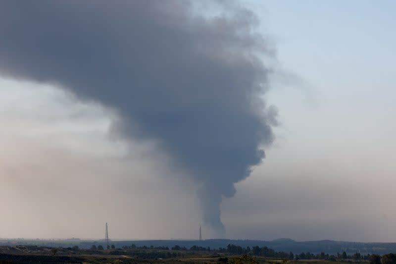 Smoke rises from Gaza