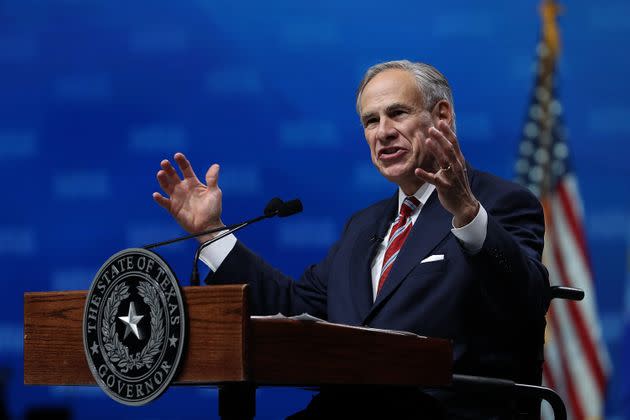 Texas Gov. Greg Abbott speaks at the National Rifle Association's 2018 annual meeting and exhibit in Dallas. Abbott told the crowd that “the problem is not guns, it’s hearts without God.” Two weeks later, a gunman killed 10 people at a Texas high school. He vowed action to ensure that violence was 