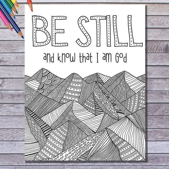 Psalm 46:10 Bible Verse Coloring Page