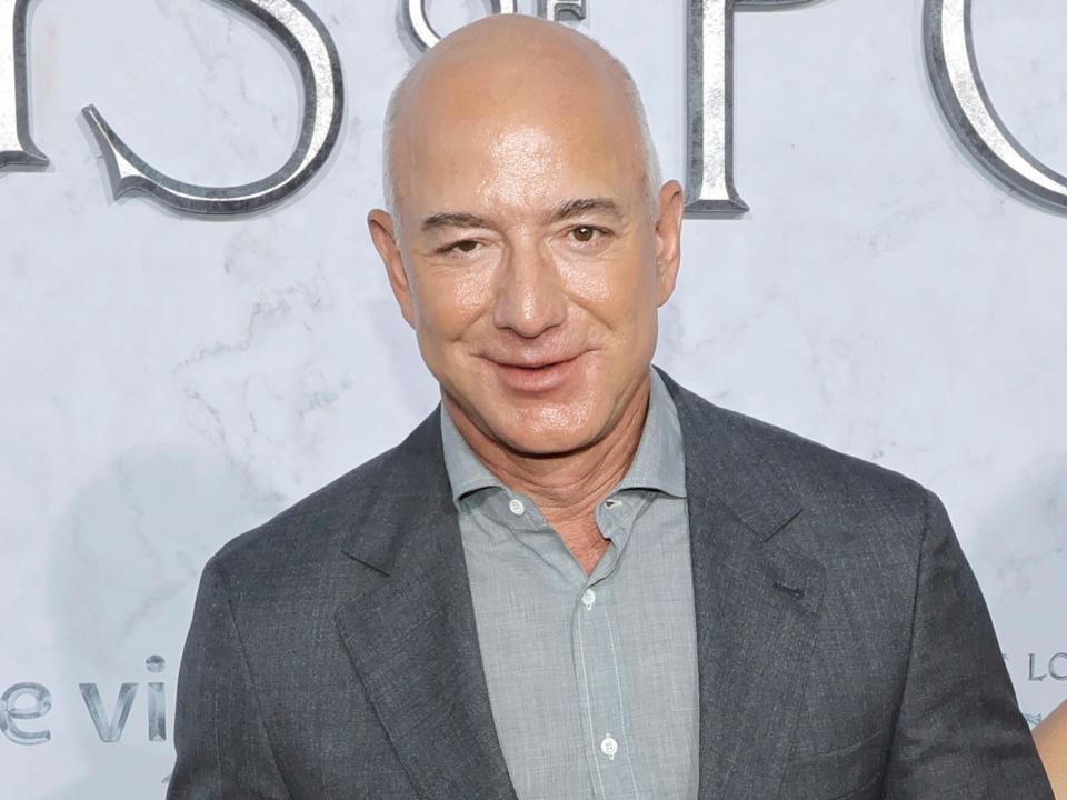 Jeff Bezos  in grey suit
