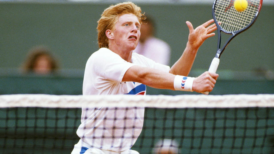 Boris Becker in 1987. (Photo by Simon Bruty/Getty Images)