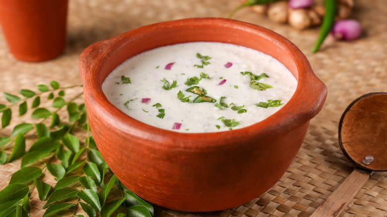 Indian buttermilk chaas in kulhad