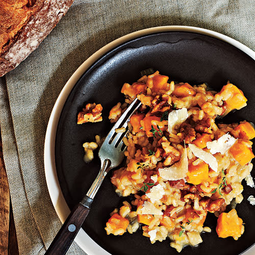 Roasted Butternut Squash Risotto with Sugared Walnuts