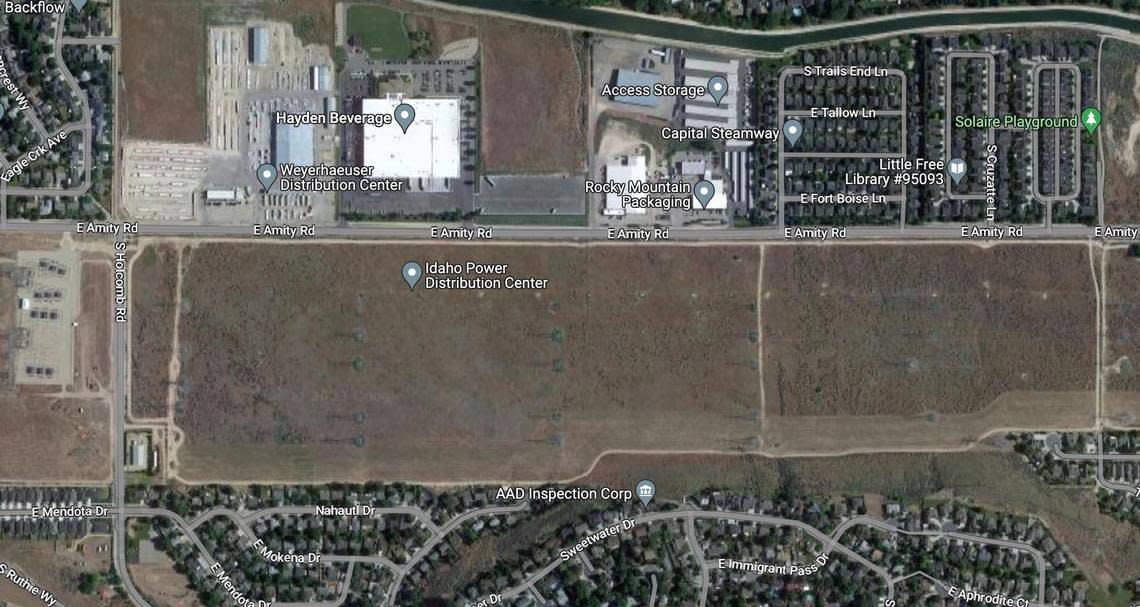 Idaho Power is building a new distribution center south of East Amity Road in Boise. Google Maps