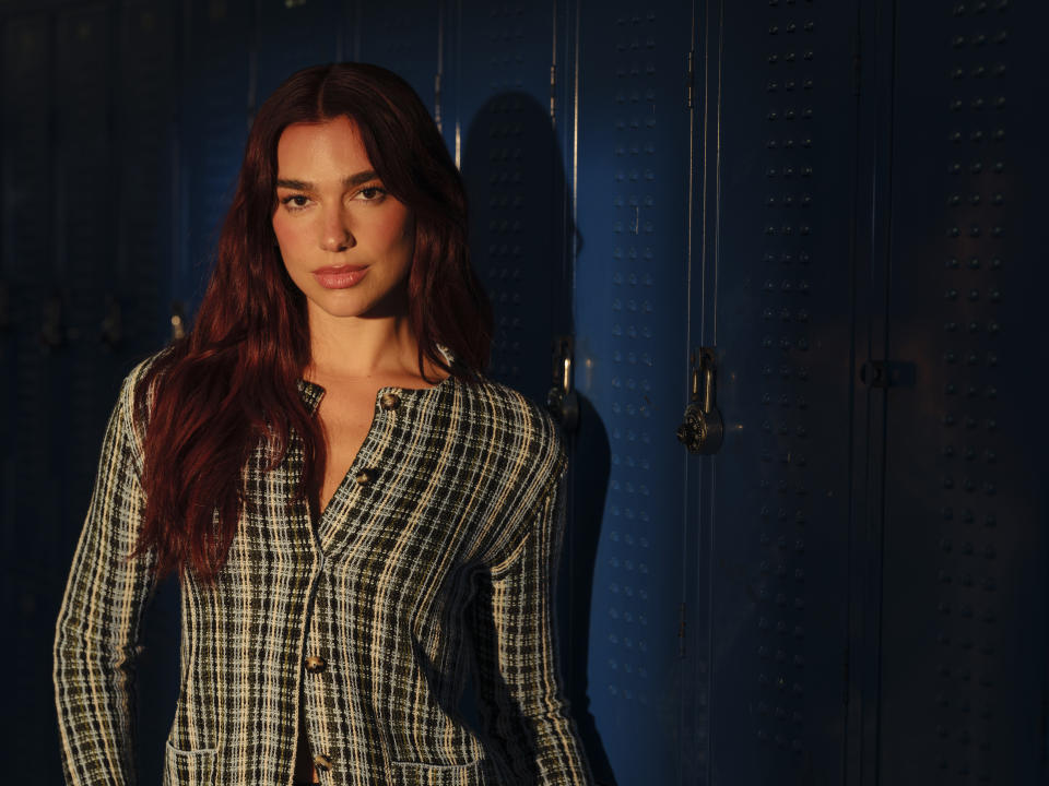 Dua Lipa poses for a portrait to promote her new album "Radical Optimism" on Friday, April 26, 2024, in New York. (Photo by Drew Gurian/Invision/AP)