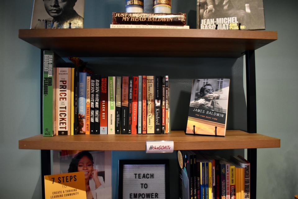 #TheGOATs biography section at Sadie's Books & Beverages in Middletown.