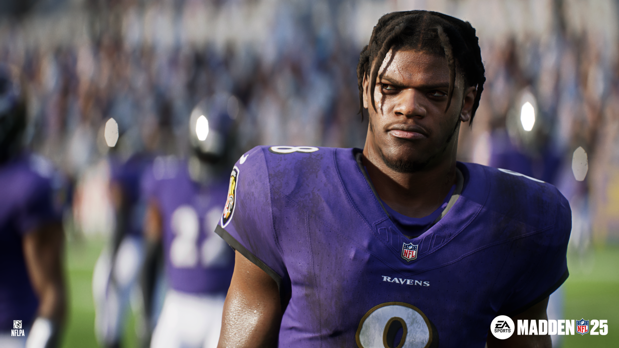 Lamar Jackson was named Super Bowl MVP after leading Baltimore to a Super Bowl LIX win over the San Francisco 49ers in one of our Madden simulations. (Photo credit: EA Sports)