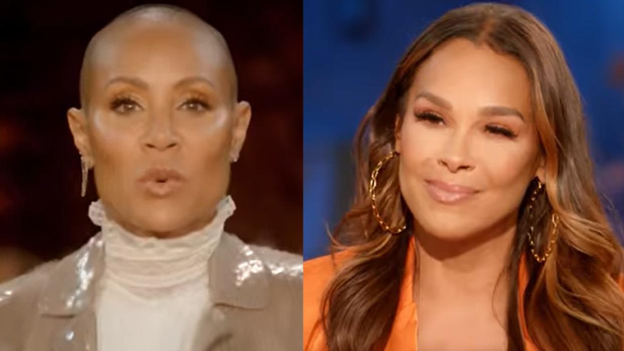  Jada Pinkett Smith and Sheree Zampino hosting an episode of Facebook Watch's Red Table Talk 