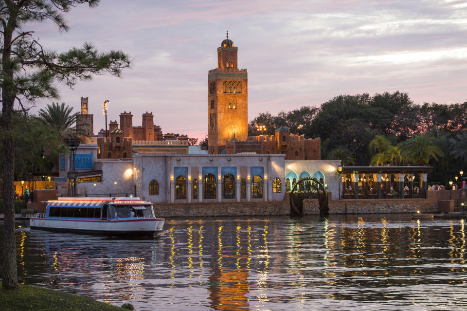 Inspired by the outdoor cafes along the Mediterranean, Spice Road Table in Epcot World Showcase features a variety of Moroccan small plates and specialty drinks. Boasting 120 outdoor terrace seats and 60 seats inside with cozy booths, the waterfront eatery showcases light fixtures, tile-work, tapestries and art (David Roark, Disney)