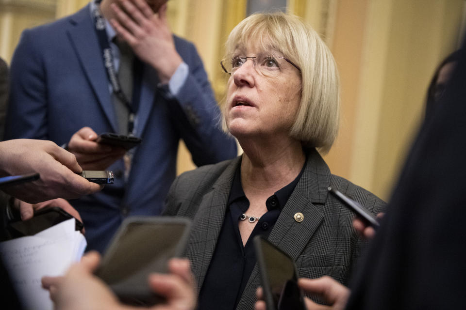Sen. Patty Murray (D-Wash.) praised the new coronavirus relief package, the American Rescue Plan, for "finally prioritizing economic policies that support working women and families." (Photo: Caroline Brehman/CQ-Roll Call, Inc via Getty Images)