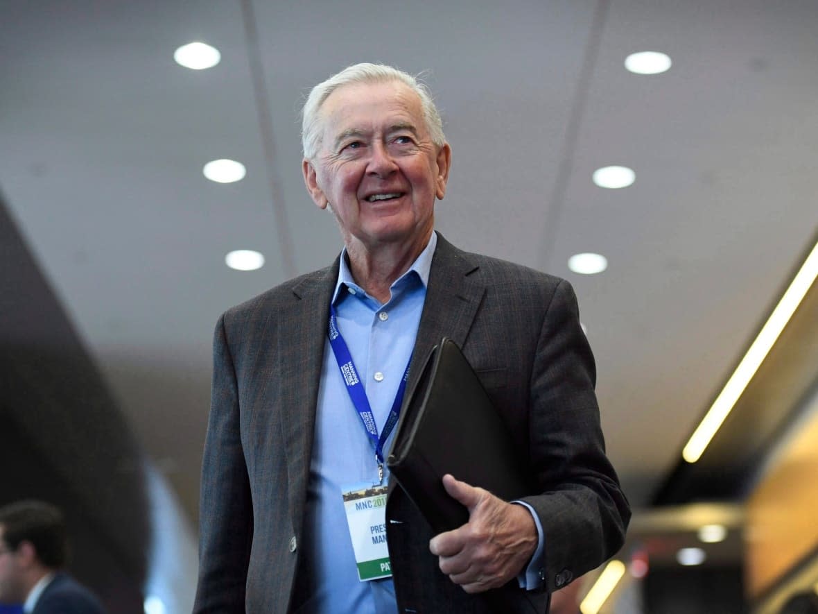 Preston Manning, former leader of the Reform Party, arrives for morning sessions at the Manning Networking Conference in Ottawa on Friday, Feb. 9, 2018. (Justin Tang/Canadian Press - image credit)