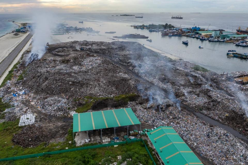 The trash island of Thilafushi is off the coast of Malé, the country’s largest city and capital (Getty Images)