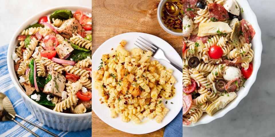 <p>There's no beating an easy fusilli pasta dish. Those little corkscrew pasta shapes are perfect for holding in creamy sauces. Not to mention, they're incredibly satisfying in soups, pasta salads and more. </p><p>Need some inspiration? Whether it's a <a href="https://www.delish.com/uk/cooking/recipes/a35848467/red-chili-ricotta-pasta-recipe/" rel="nofollow noopener" target="_blank" data-ylk="slk:Red Chilli Ricotta Pasta;elm:context_link;itc:0;sec:content-canvas" class="link ">Red Chilli Ricotta Pasta</a>, <a href="https://domesticgothess.com/blog/2020/11/09/creamy-vegan-mushroom-pasta/" rel="nofollow noopener" target="_blank" data-ylk="slk:Creamy Vegan Mushroom Pasta with Truffle Oil;elm:context_link;itc:0;sec:content-canvas" class="link ">Creamy Vegan Mushroom Pasta with Truffle Oil</a> or <a href="https://www.saltandlavender.com/meatball-soup/" rel="nofollow noopener" target="_blank" data-ylk="slk:Italian Meatball Soup;elm:context_link;itc:0;sec:content-canvas" class="link ">Italian Meatball Soup</a>, you're bound to find something worth making. </p>