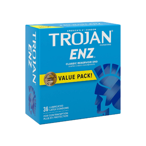 Trojan ENZ Condoms against white background