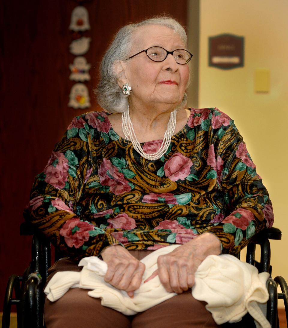 Wenonah Bish, who turns 111 on Monday at The Villas Senior Care Community Thursday, Sept. 28, 2023.