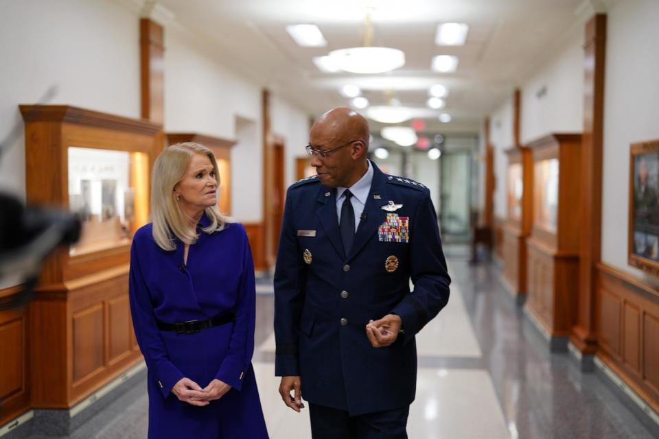 PHOTO: Martha Raddatz interviewed the Chairman of the Joint Chiefs, General Charles Q. Brown, Jr. for ABC's 'This Week,' airing on Jan. 28, 2024.   (Al Drago/ABC)