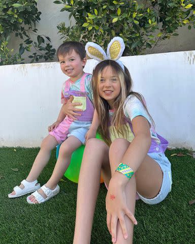 <p>Jenna Dewan Instagram</p> Everly Tatum and Callum Kazee celebrate Easter in April 2023.