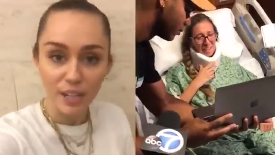 Miley Cyrus sent a personal message to a fan who survived the Las Vegas shooting