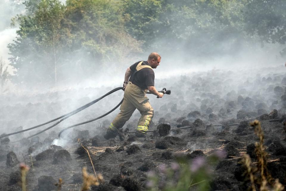 The heat has led to a spate of wildfires as the ground is so dry (Getty)