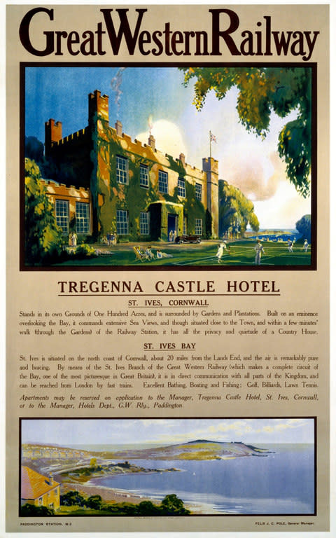 A Great Western Railway poster for the Tregenna Castle Hotel - Credit: Science & Society Picture Library