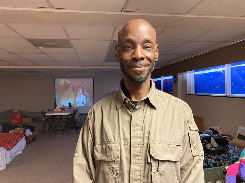 Keyon Carter, 51, is among the guests staying at a winter shelter in West Asheville.