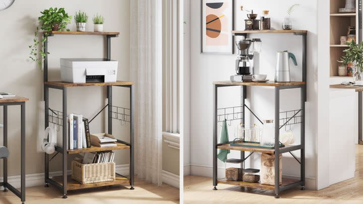 A kitchen baker's rack that'll also transform an office space