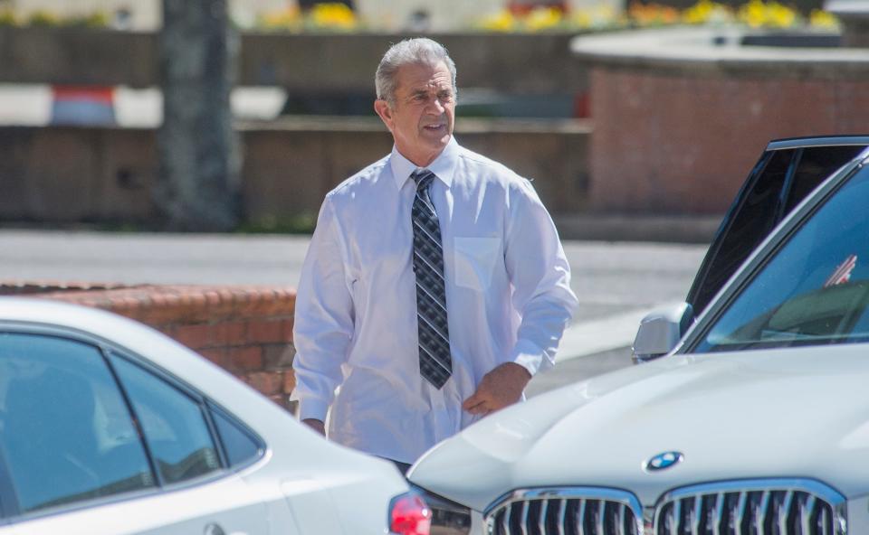 Actor Mel Gibson photographed on 7th Street in Augusta, Ga., Monday afternoon March 29, 2021. He was in town to film the movie "Agent Game".