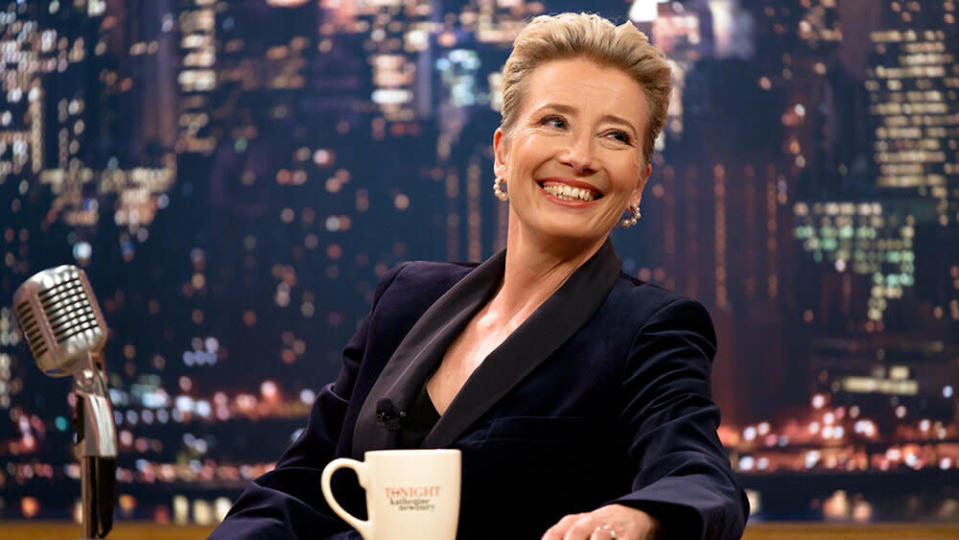 Emma Thompson stars as talk show host Katherine Newbury in 'Late Night', written by Mindy Kaling. (Credit: eOne)