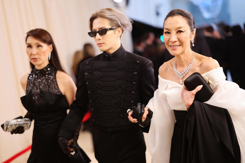 NEW YORK, NEW YORK - MAY 01: (2nd L-R) Jackson Wang and Michelle Yeoh attend The 2023 Met Gala Celebrating "Karl Lagerfeld: A Line Of Beauty" at The Metropolitan Museum of Art on May 01, 2023 in New York City. (Photo by Matt Winkelmeyer/MG23/Getty Images for The Met Museum/Vogue)