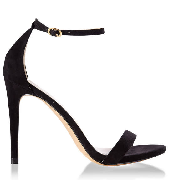 Express Sleek Heeled Sandal, $70, Express.