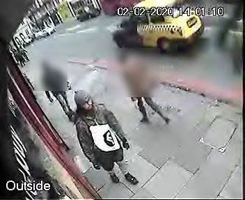 CCTV footage of Sudesh Amman walking along Streatham High Road on the day he carried out his attack (Metropolitan Police/PA) (PA Media)