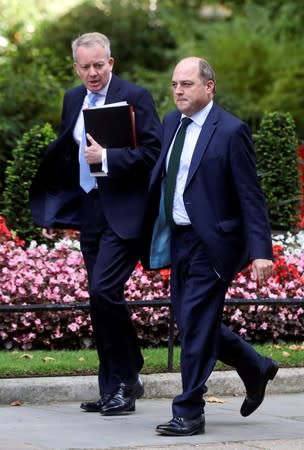 Britain's Defence Secretary Ben Wallace walks outside Downing Street in London