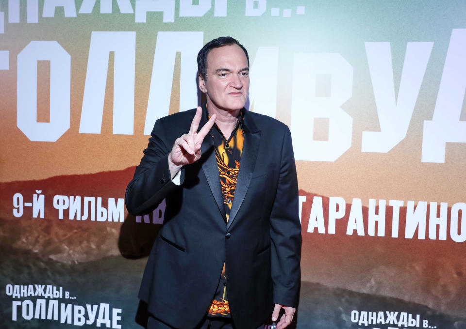 MOSCOW, RUSSIA - AUGUST 07: Quentin Tarantino attends the premiere of the movie "Once Upon a time in Hollywood" at Oktyabr cinema hall on August 7, 2019 in Moscow, Russia. (Photo by Gennady Avramenko/Epsilon/Getty Images)