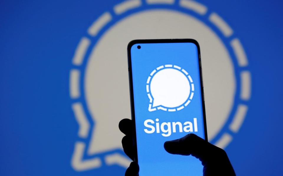 Photo illustration of Signal messaging app  - Dado Ruvic/Reuters