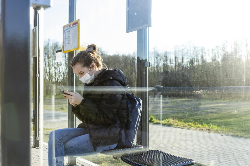 Having to sit outside to access WiFi is a challenge faced by many students who are returning to remote learning without access to a broadband signal. (Photo: Getty Images)