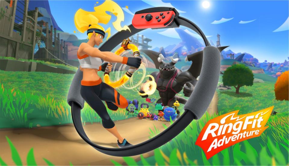 Der innere Schweinehund, den es zu besiegen gilt, hat bei "Ring Fit Adventure" die Form eines muskulösen Drachen angenommen. (Bild: Nintendo)