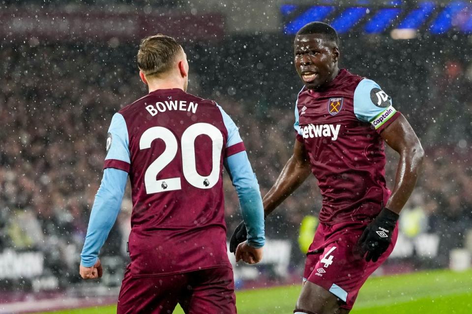 Kurt Zouma equalised for West Ham (AP)