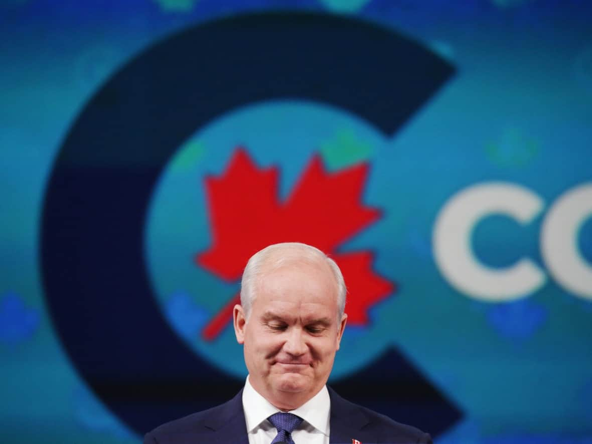 Then-Conservative party leader Erin O'Toole speaks to supporters during election night, in Oshawa, Ont., on Sept. 21, 2021. O'Toole says Chinese interference cost his party up to nine seats. (Chris Helgren/Reuters - image credit)