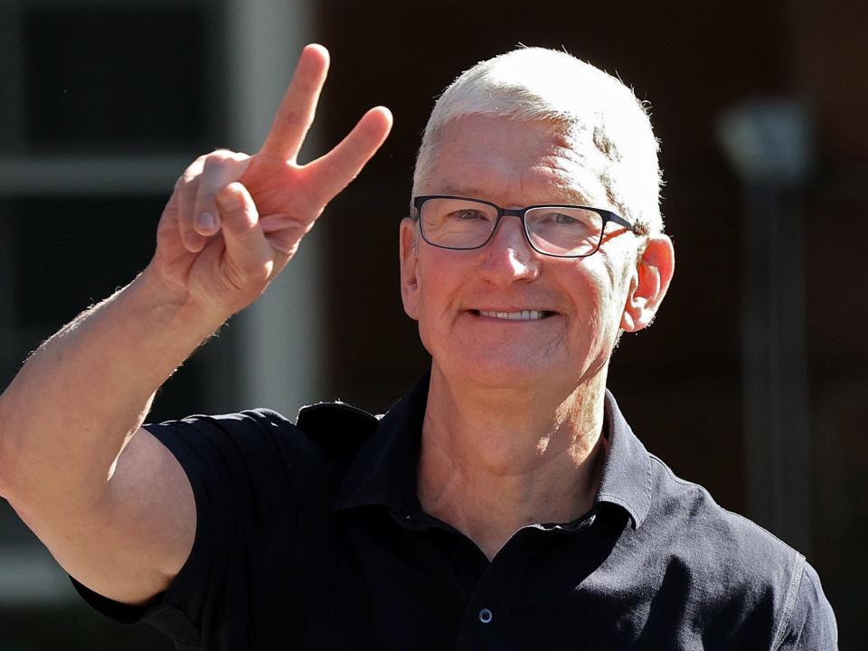 Apple's Tim Cook arrived at the Allen & Co conference on Tuesday.